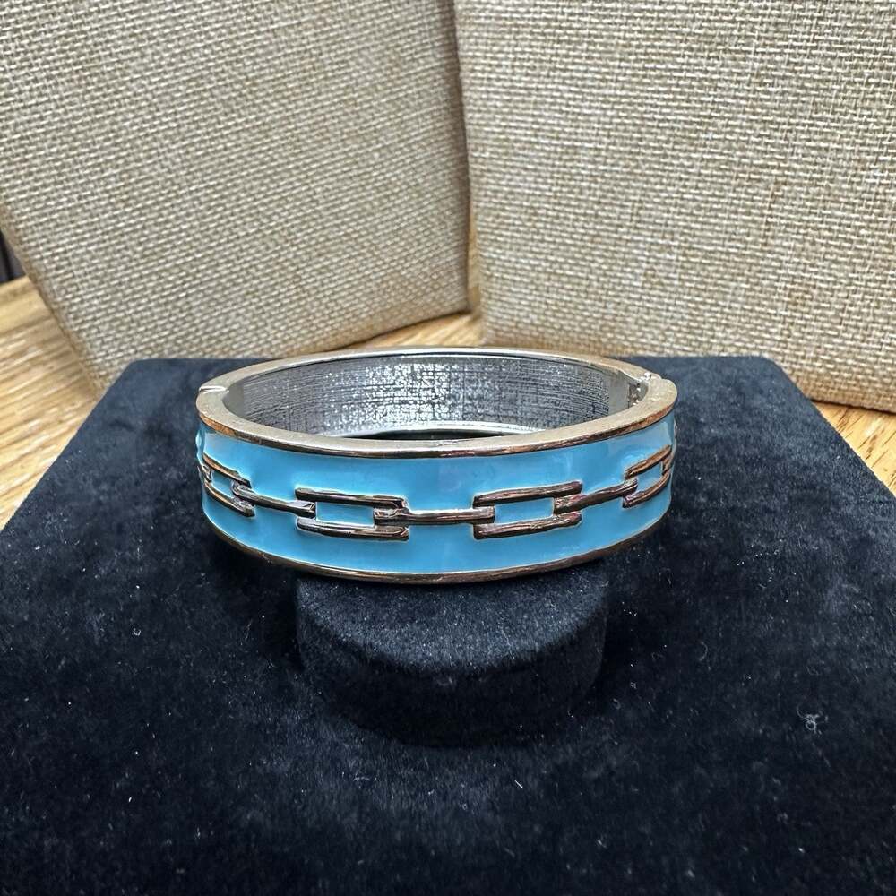 Sequin Nordstrom Multicolor Silver Tone Statement Enamel Bangle Bracelet #298